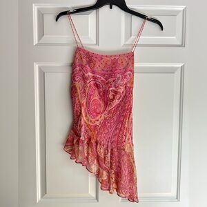 Ice Asymmetrical Pink and Orange Sundress